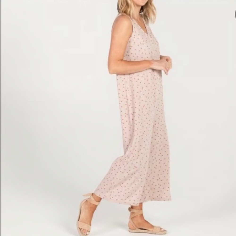 Rylee + Cru Womens Sunburst Bridgette Lilac Linen Blend Jumpsuit M NWT